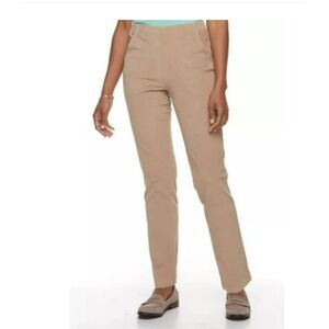 471 Croft & Barrow Women’s Khaki Straight-Leg Comfort Waist Pants